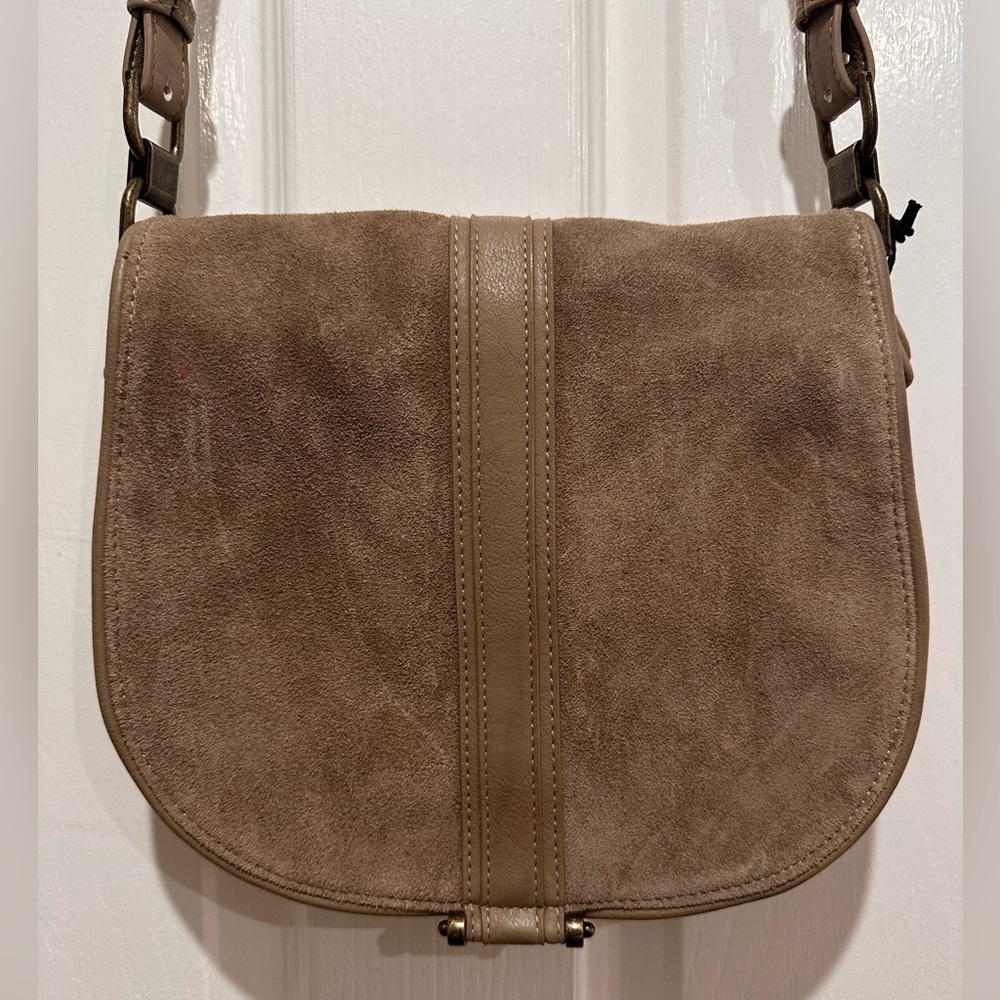 Urban Outfitters BDG Suede Saddlebag in Taupe